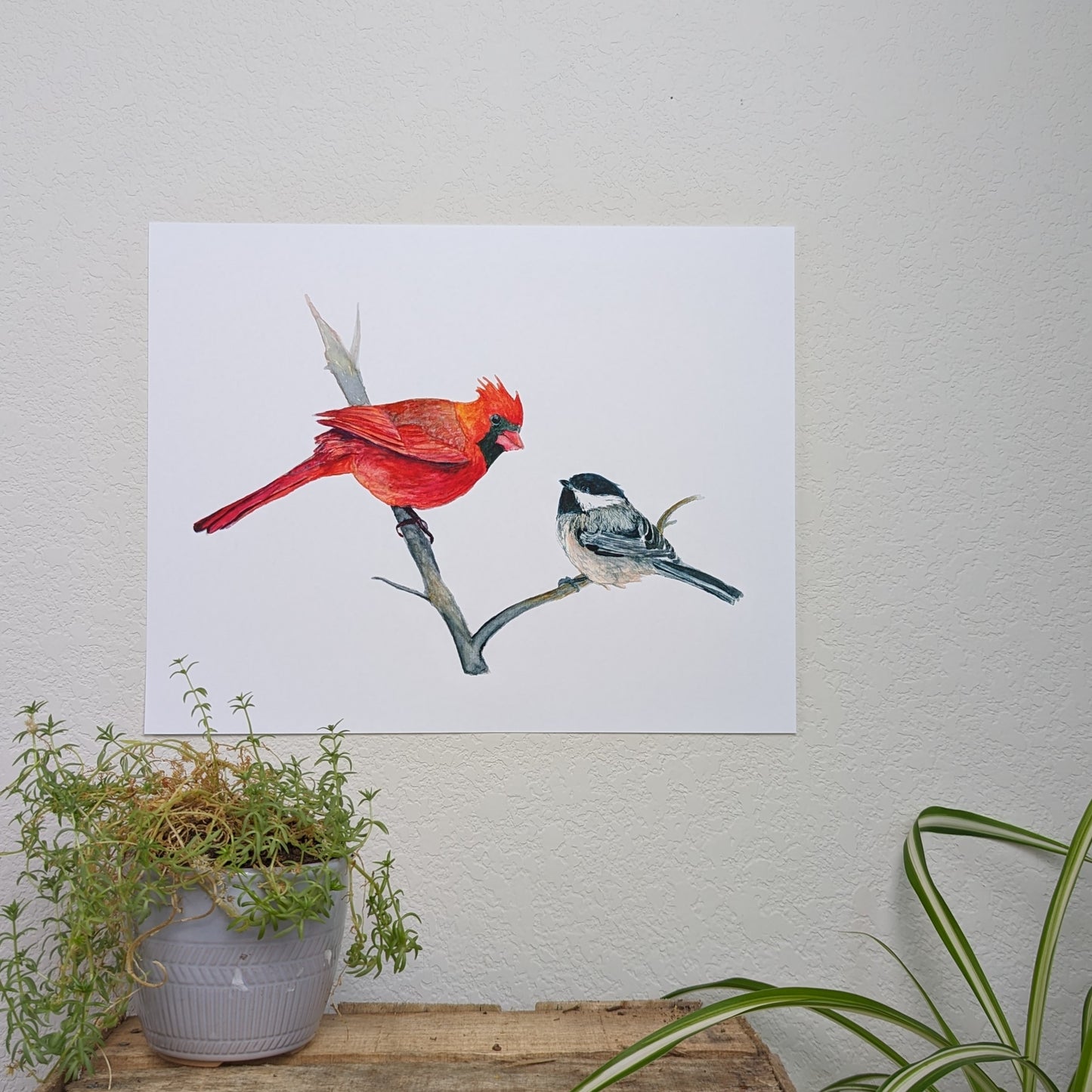 Cardinal and Chickadee Bird Print