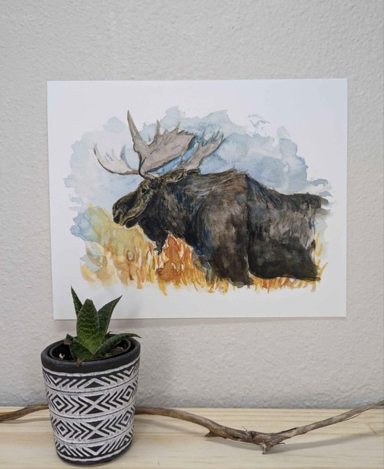 Watercolor Moose Art Print