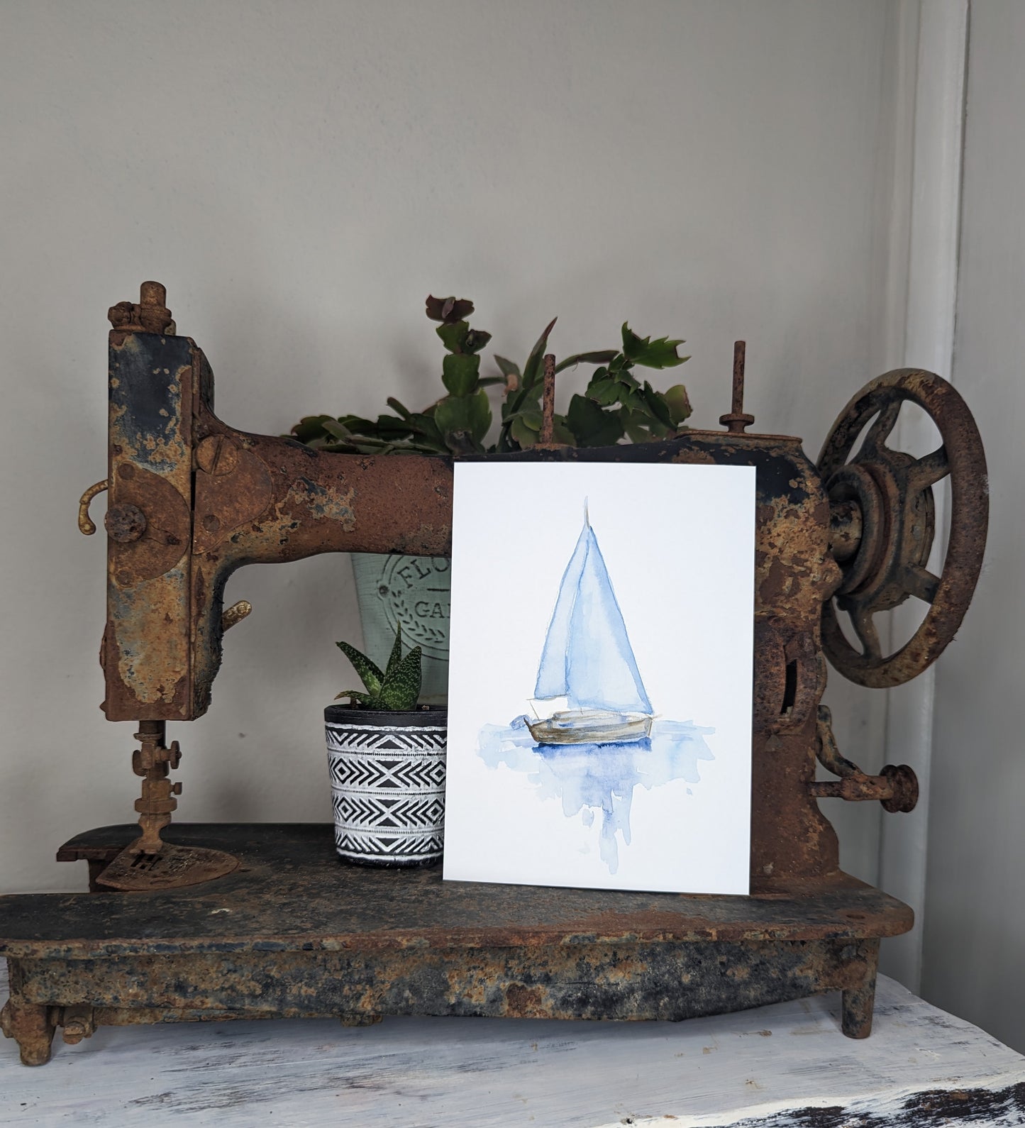 Sailboat Art Print - Watercolor Design