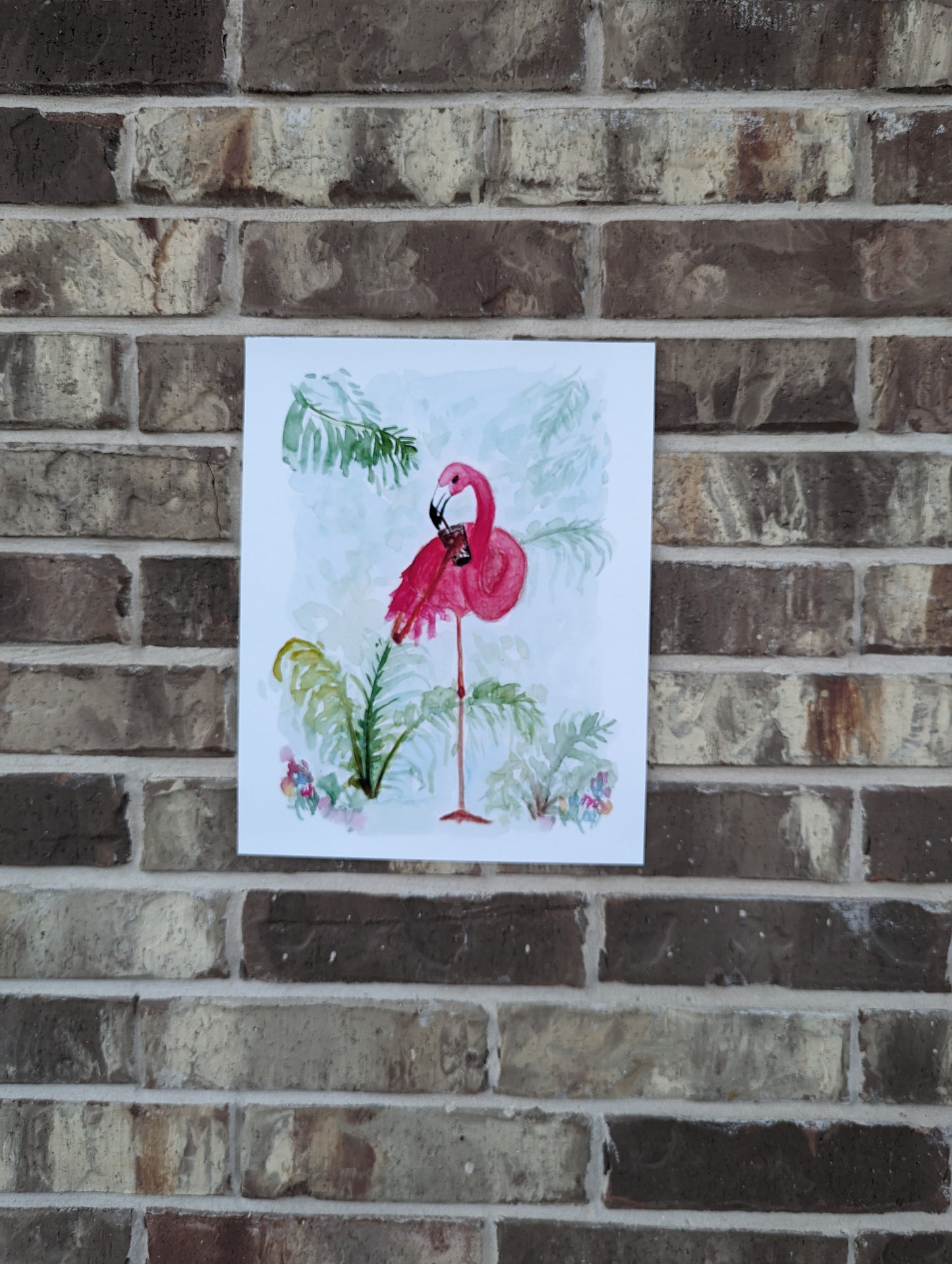 Flamingo with Iced Coffee