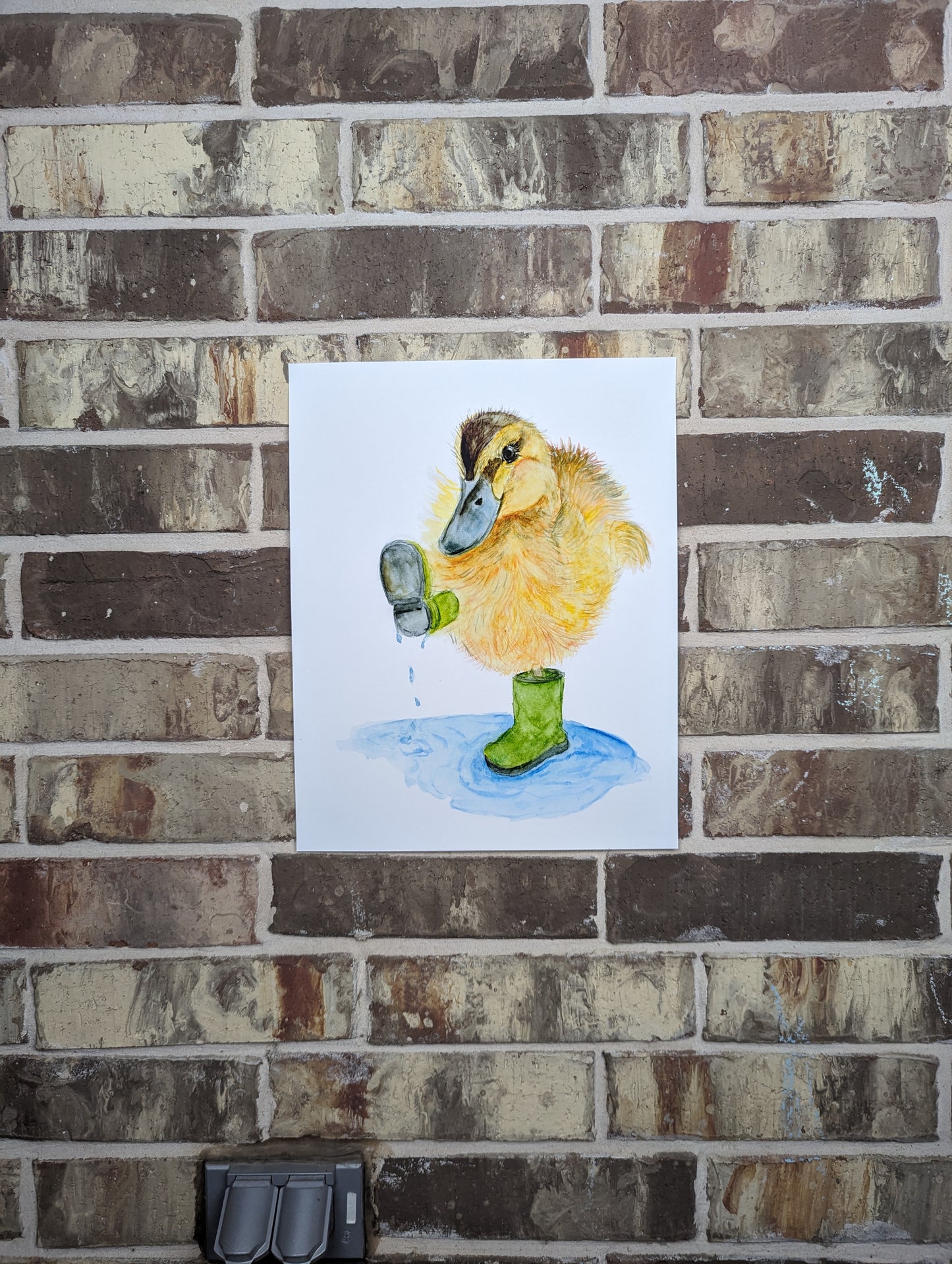Baby Duck Splashing in Water