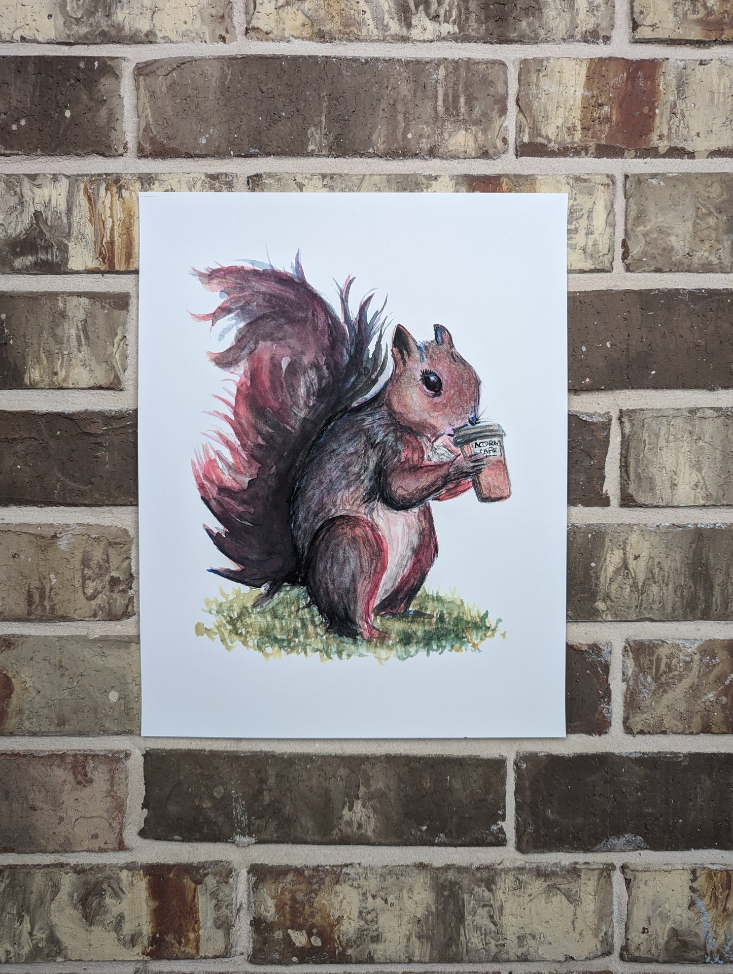 Caffeinated Squirrel Art Print