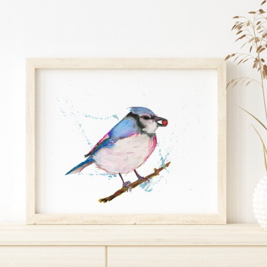 Loose Bluejay Watercolor Print