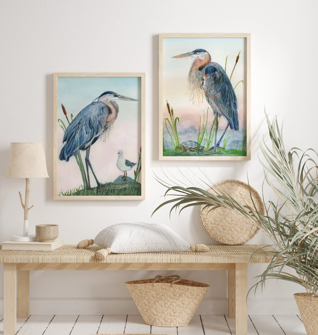 Pair Blue Heron Fine Art Prints