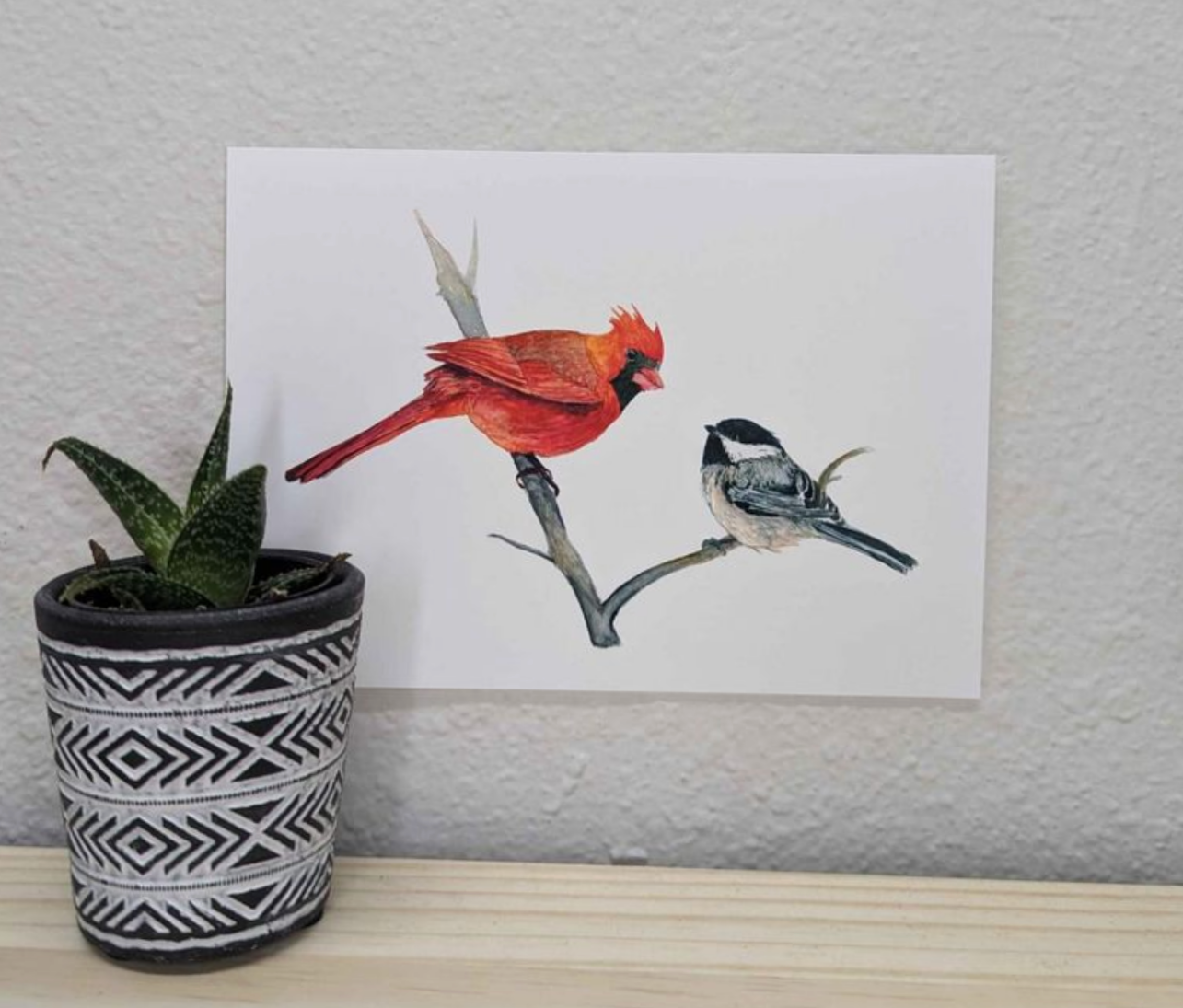Cardinal and Chickadee Bird Print