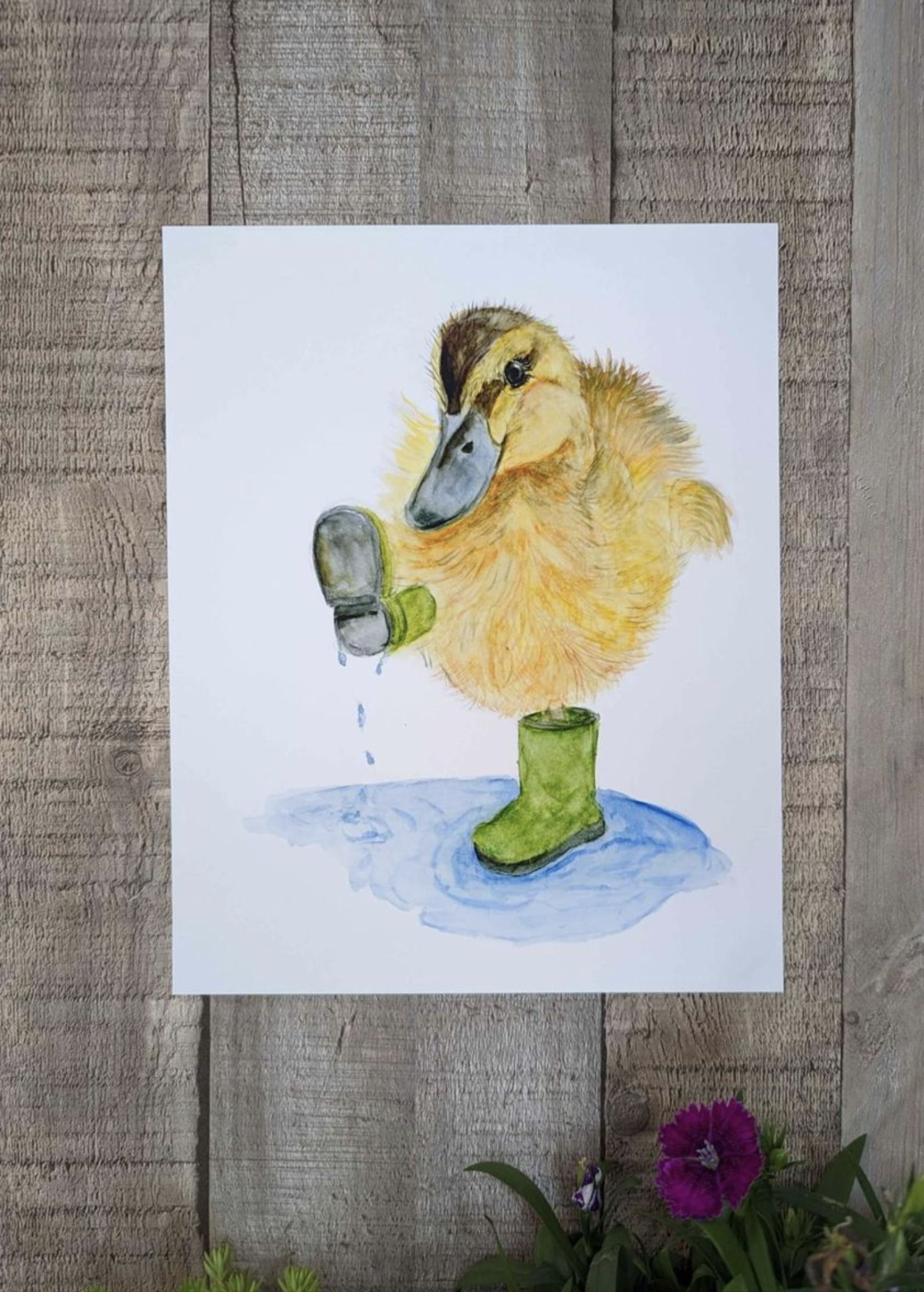 Baby Duck Splashing in Water