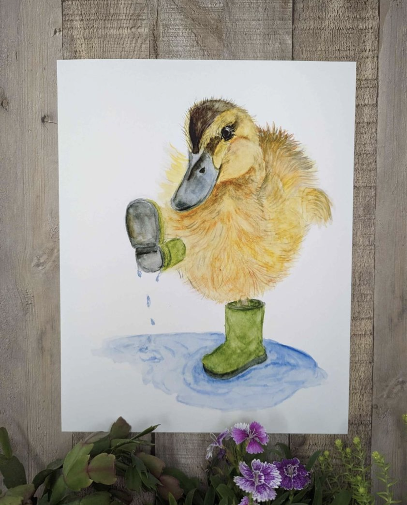Baby Duck Splashing in Water