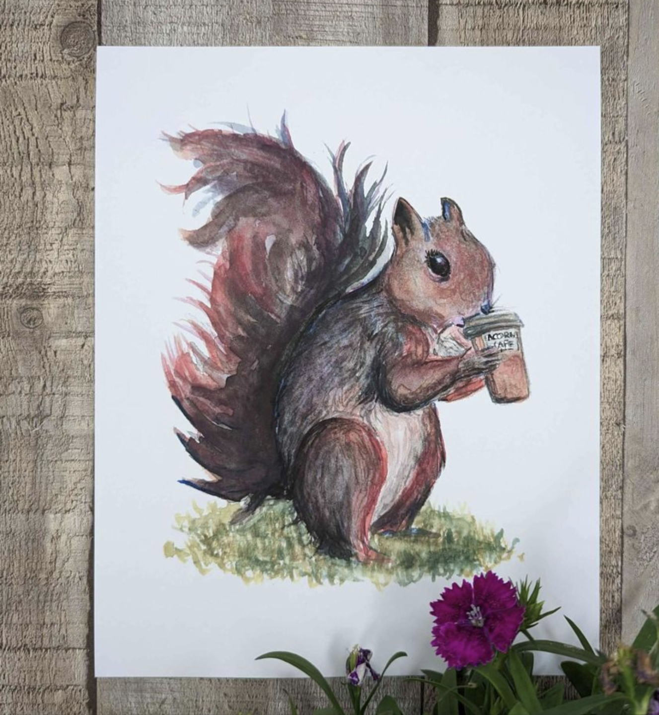 Caffeinated Squirrel Art Print