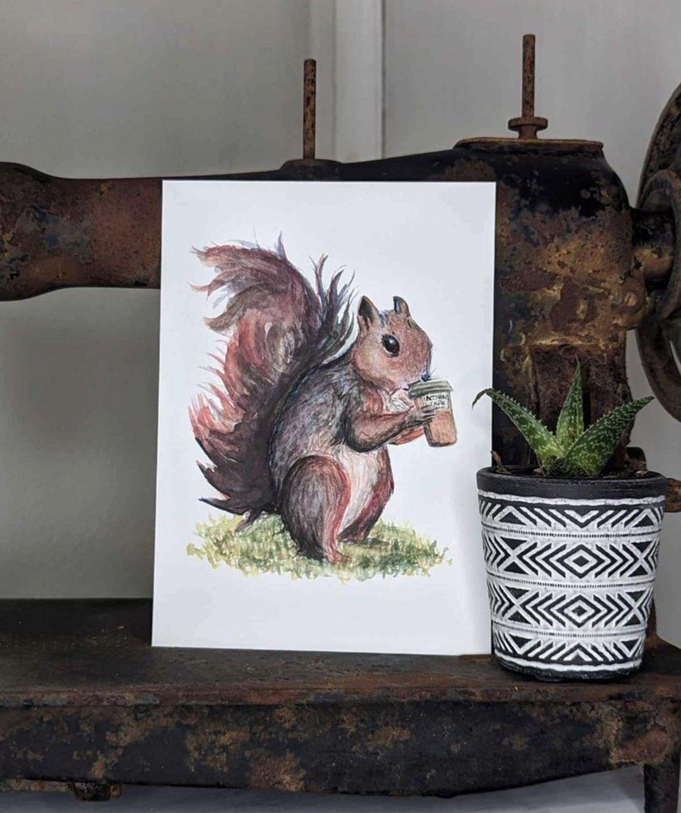 Caffeinated Squirrel Art Print